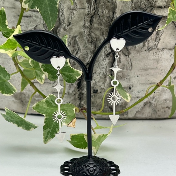 Delicate Silver Arrow Earrings - Trendy Long Dangle Earrings- Bohemian Earrings - Picture 5 of 8